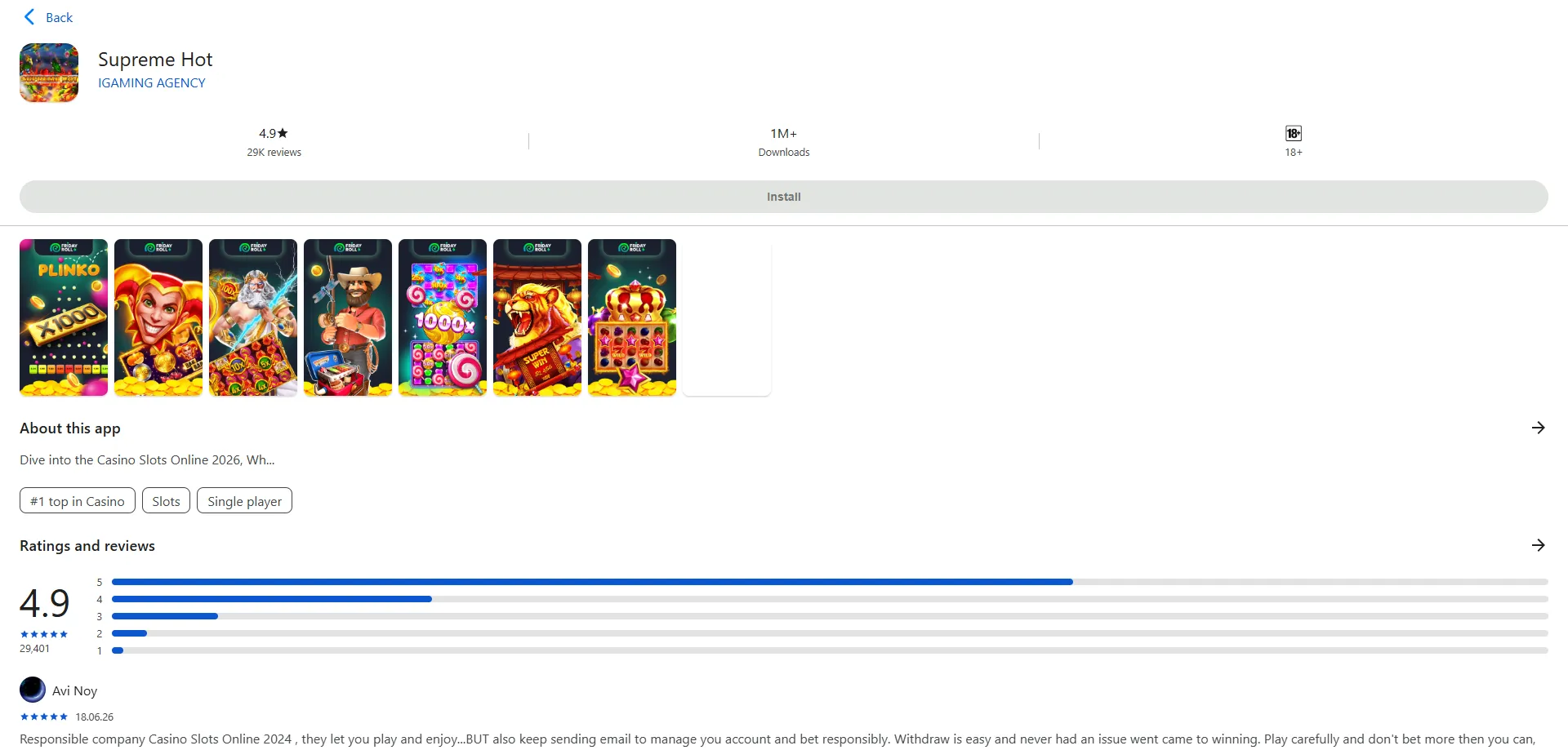 FridayRoll Casino app mobile slot e giochi su smartphone e tablet